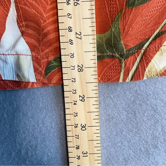 Tommy Bahama Hawaiian 100% Silk Shirt Burnt Orange & Floral Print Men’s Medium - Picture 11 of 11